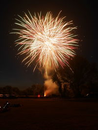 Firework display at night