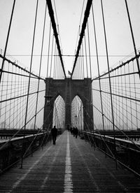  brooklyn bridge in new york in winter 