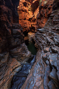 Stream flowing through gorge