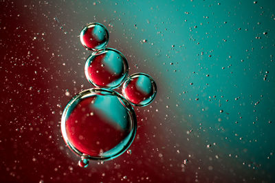 Close-up of water drops on glass