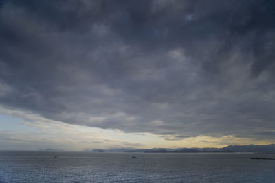 Scenic view of sea against sky at sunset