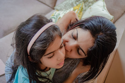 Portrait of mother with daughter