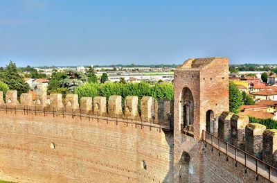 View of old ruins against clear sky