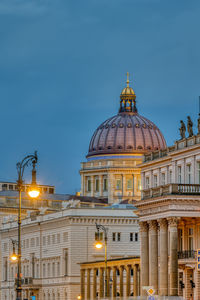 Historic buildings at the unter den linden boulevard in berlin at dusk