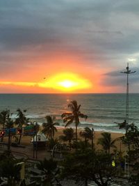 Scenic view of beach during sunset