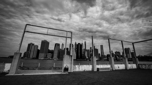Low angle view of buildings against sky