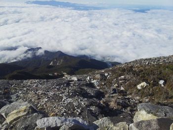 Scenic view of rocky mountains against sky