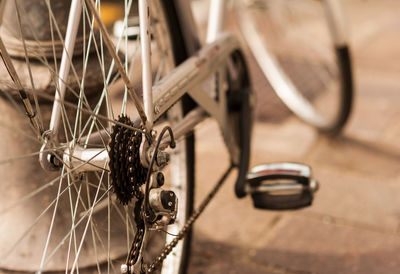 Close-up of bicycle wheel