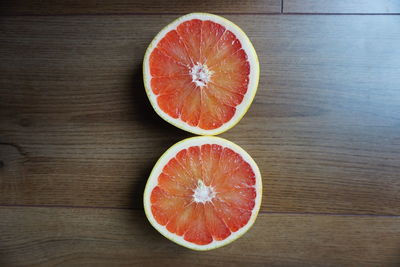 High angle view of fruits on table