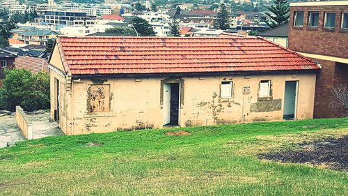 Buildings in lawn