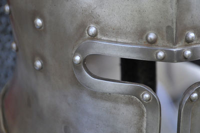 Detail shot of knight helmet