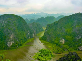 Scenic view of mountains against sky