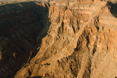 Aerial view of rock formations