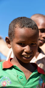 Close-up portrait of smiling boy