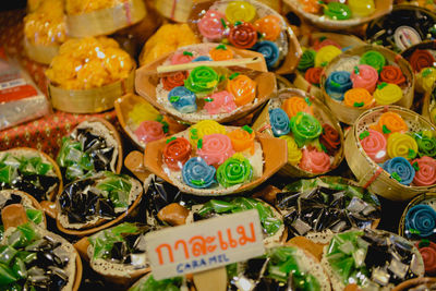 Full frame shot of multi colored vegetables for sale in market