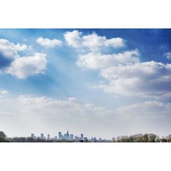 Cloudy sky above city