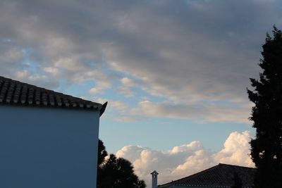 Low angle view of house against sky