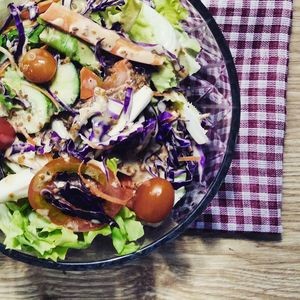 High angle view of salad in plate