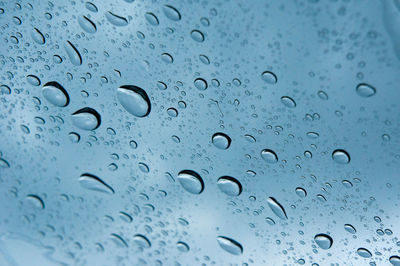 Full frame shot of wet glass window