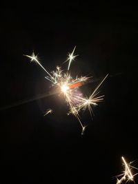 Firework display at night