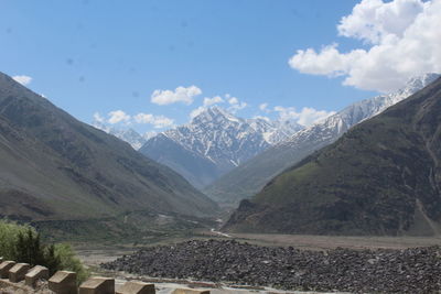 Scenic view of mountains against sky