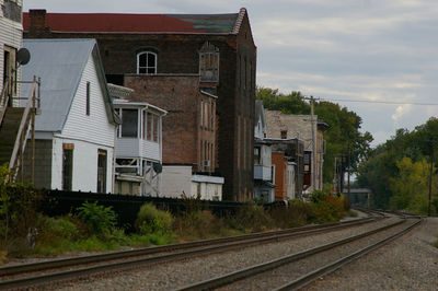 Railroad tracks against sky