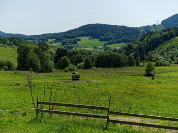 Scenic view of field against sky