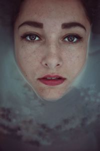 Close-up portrait of a beautiful young woman