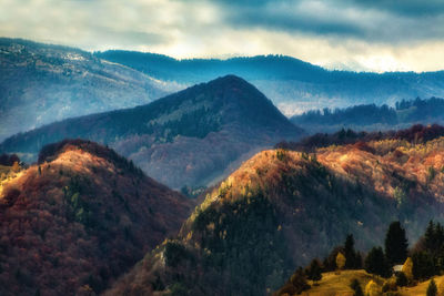Scenic view of mountains against sky