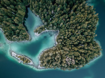Aerial view of archipelago in sea
