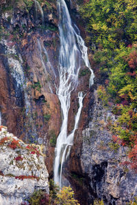 Scenic view of waterfall in forest