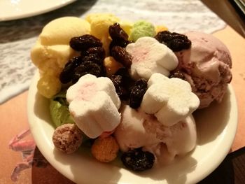 Close-up of ice cream in plate