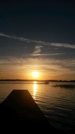 Scenic view of sea at sunset
