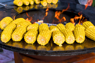 Close-up of fresh strawberries in barbecue