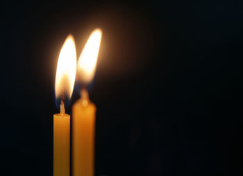 Close-up of illuminated candle