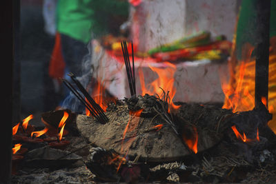 Prayer is offered in a hindu temple by devotees