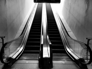 Low angle view of escalator at subway station