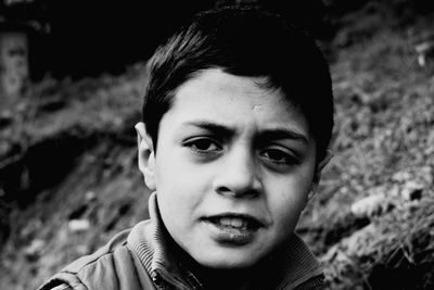 Close-up portrait of smiling boy