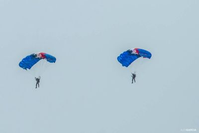 Low angle view of hot air balloon