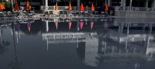 Reflection of built structures in water