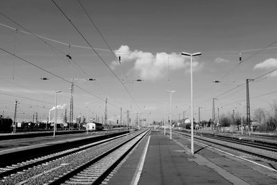 Railroad tracks against sky