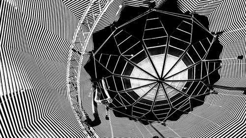 Low angle view of metal hanging from ceiling