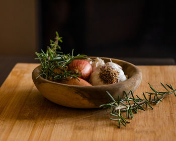 Close-up of food on table