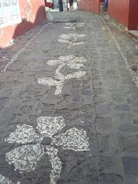 Road leading towards building