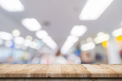 Close-up of wooden table