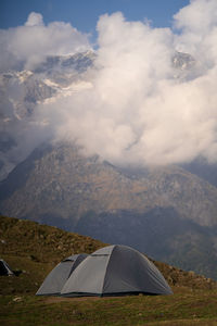 Tent against sky