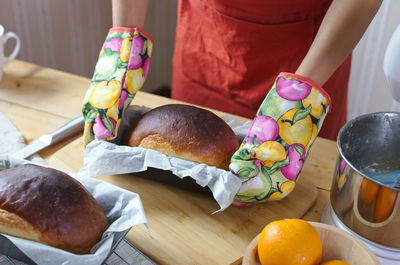 Close-up of woman preparing food