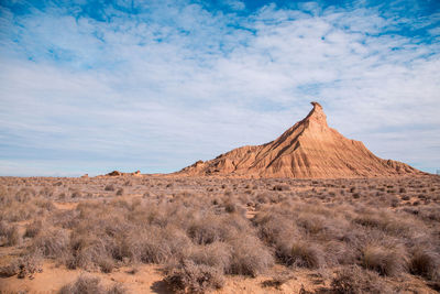 Scenic view of desert against sky