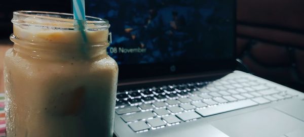 Close-up of drink on table