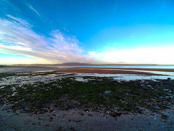 Scenic view of land against sky during winter